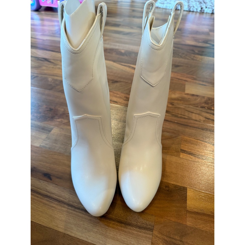 Sonoma Womens Haloa Bone White Western Heeled Ankle Boots Size 8 Med NEW fall - Picture 3 of 6